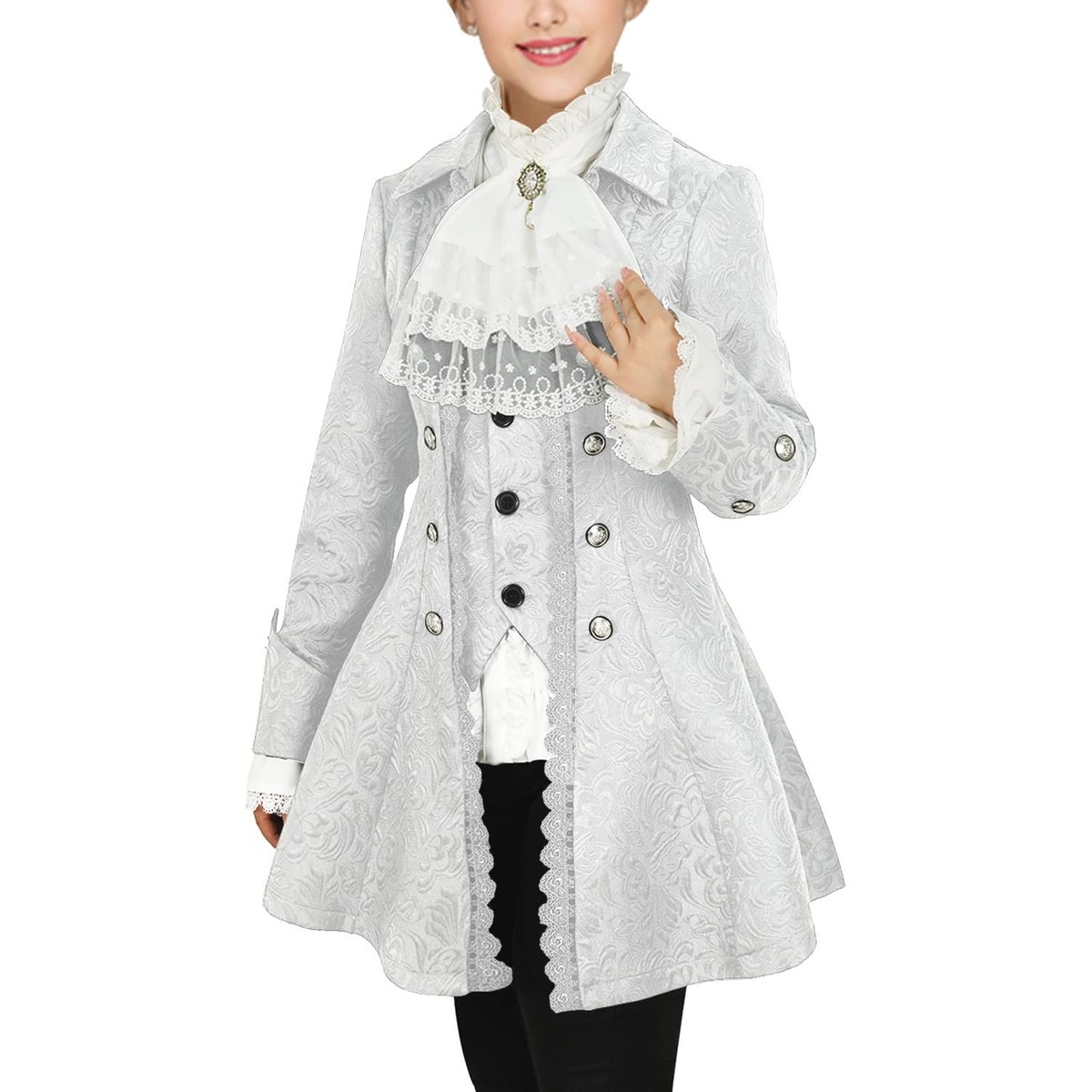 Women's Steampunk Pirate Jacket Medieval Gothic Tailcoat Victorian