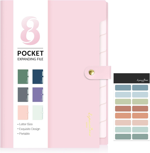 Elegante Akkordeon Datei Organizer mit Etiketten, 8 Taschen Erweiterbar Datei Ordner, Po - Bild 12 von 12