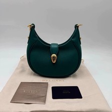 Bvlgari Serpenti Ellipse Green Leather Crossbody Bag