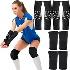 2 Set Volleyball Knee Pad Arm Sleeve Kit Forearm Wrist Guard Protection Adult