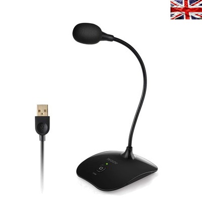 Plug & Play USB PC Mikrofon mit erstklassigem Audio | Ideal für Skype & Streaming