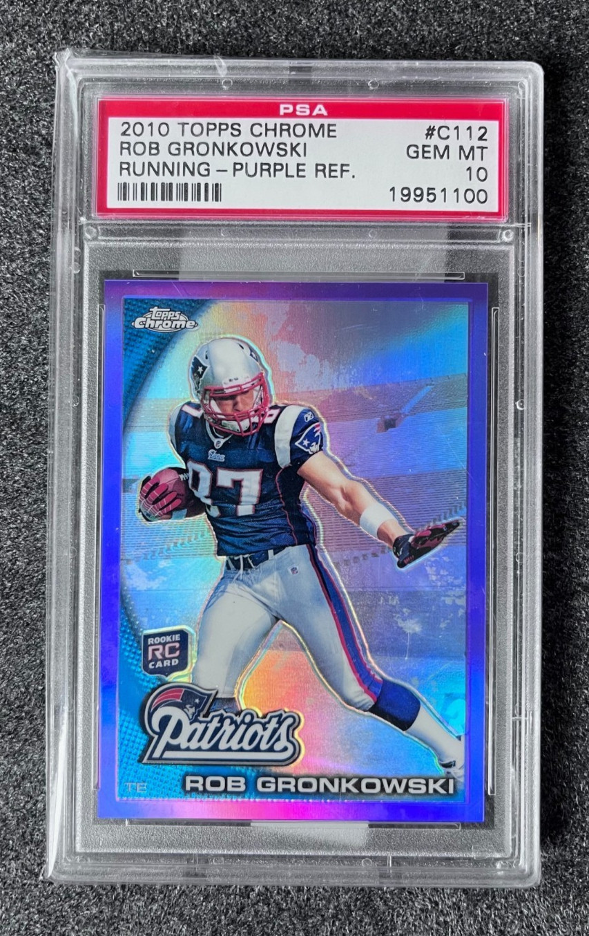2010 Topps Chrome Rob Gronkowski Purple Refractor Rookie Card /555 GEM PSA 10 💎