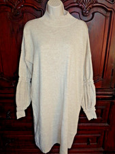 Por La Cara sweater dress beige knit long sleeve New cotton blend M/L NEW