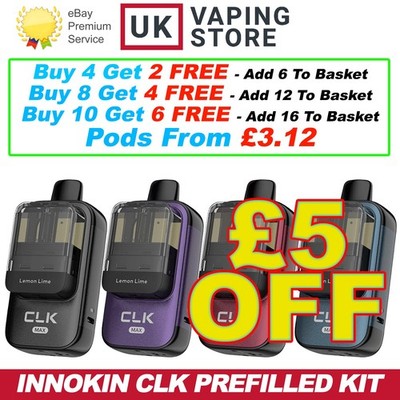 Innokin Prefilled Vape Kit | CLK Max | 20MG | 7K | Rechargable | Black  Friday