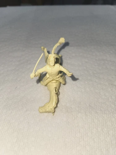 MARX CREAM FALLING HORSE WITH RIDER FORT APACHE / CIVIL WAR FINE