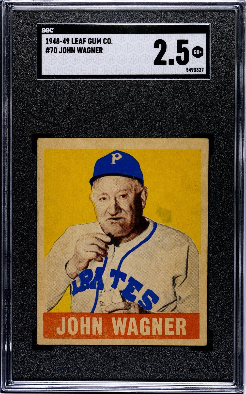 1948 LEAF BASEBALL #70 JOHN HONUS WAGNER SGC 2.5 GD+ PITTSBURGH PIRATES HOF