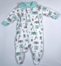 VINTAGE CARTERS Unisex Monkey Print Footed Sleeper Pajamas Size 6 Months