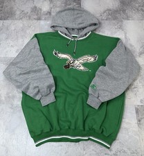 VINTAGE 90s PHILADELPHIA EAGLES HOODIE SWEATSHIRT Starter Kelly Green Men  s XL