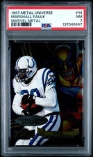 1997 Metal Universe Marshall Faulk Marvel Metal #14 PSA NM Colts HOF