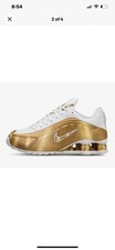Nike Shox R4 White Gold CW2626-700 GS SZ 6 Youth New Casual Classic