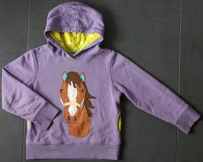 Mini Boden Hoodie Gr. 122 (7-8 Jahre) Pferde Applikation Sweat Pullover Kapuze - Bild 1 von 4