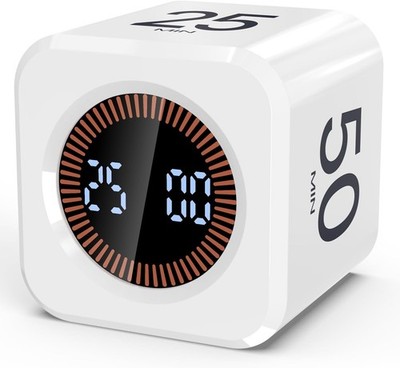 Pomodoro Timer 5, 25, 10, 50 Minutes Preset, Desk Productivity Cube - USA SELLER