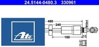 ATE 24.5144-0480.3 Bremsschlauch Vorderachse Vorne