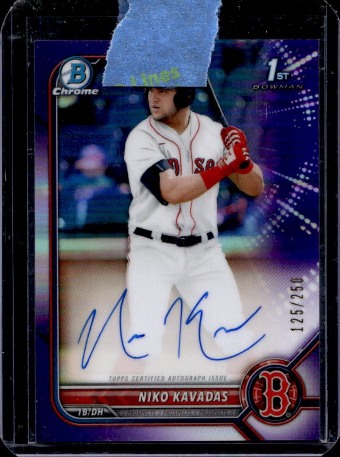 2022 Bowman Niko Kavadas Chrome Auto 1st Purple Refractor #125/250