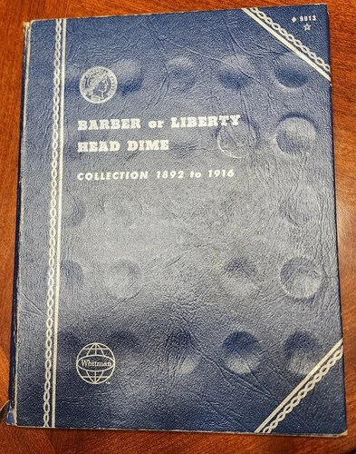 Partial Set of 36 Circulated Vintage Barber Silver Dimes in Whitman Album #9013