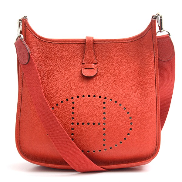 Hermès Evelyne2 PM H Stamp Taurillon Leather Shoulder Bag in Red #070