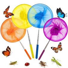 RAINFLOW Telescopic Butterfly Nets - Fishing Net with Anti Slip Grip 4 Pack