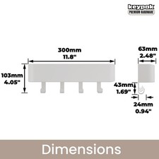 Key Holder for Wall w/ Shelf & Hooks Entryway Hallway Letter Rack Black/White