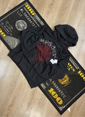 Spider Rhinestone Web V2 hoodie in Black.