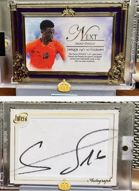 Amad Diallo Grail Card Futera Gold Frame Auto 1/1
