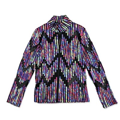 Damee Inc Women't Mesh Colorful Zip Up Art To Wear Jacket M