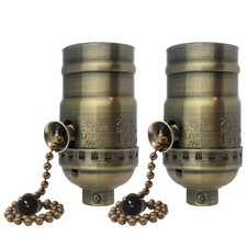 , Inc. Pull Chain Lamp Socket for Incandescent or LED Bulbs, 6" Matching Chai...