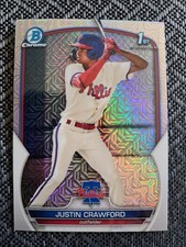 Justin Crawford 2023 1st Bowman Chrome Mega Box Mojo Refractor #BCP-3 Phillies