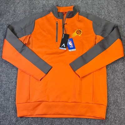 Antigua Phoenix Suns Quarter Zip Pullover Mens Large Orange Grey NBA NWT