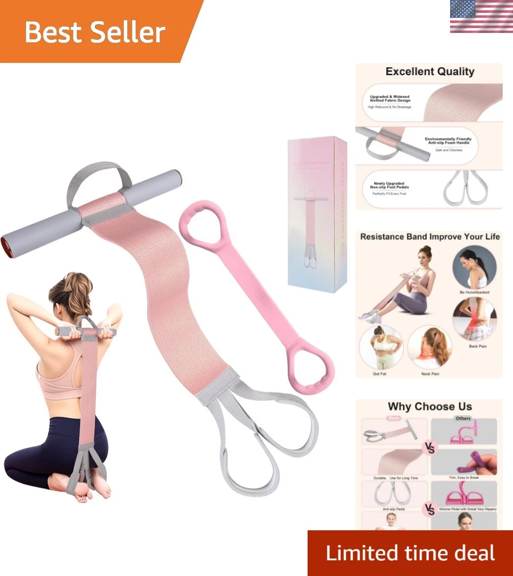 Portable 120LB Resistance Band with Handles for Muscle Training & Rehabilitation