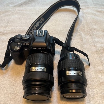 Olympus E-500 8.0 MP CCD Camera W/ 14-45mm + 40-150mm Lens & accessories.
