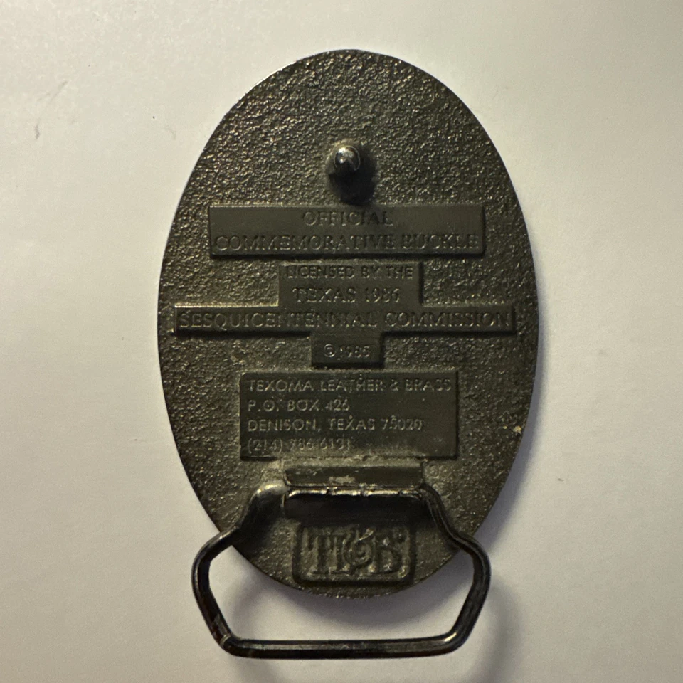 State of Texas Sesquicentennial Celebration Brass Belt Buckle 1836-1986 - Image 2 of 4