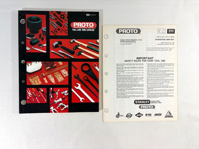 Vintage 1988 Stanley Proto Pro 800 Full Line Tool Catalog with Price List