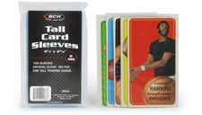 BCW TALL TRADING CARD SLEEVES - Bulk Qty 100
