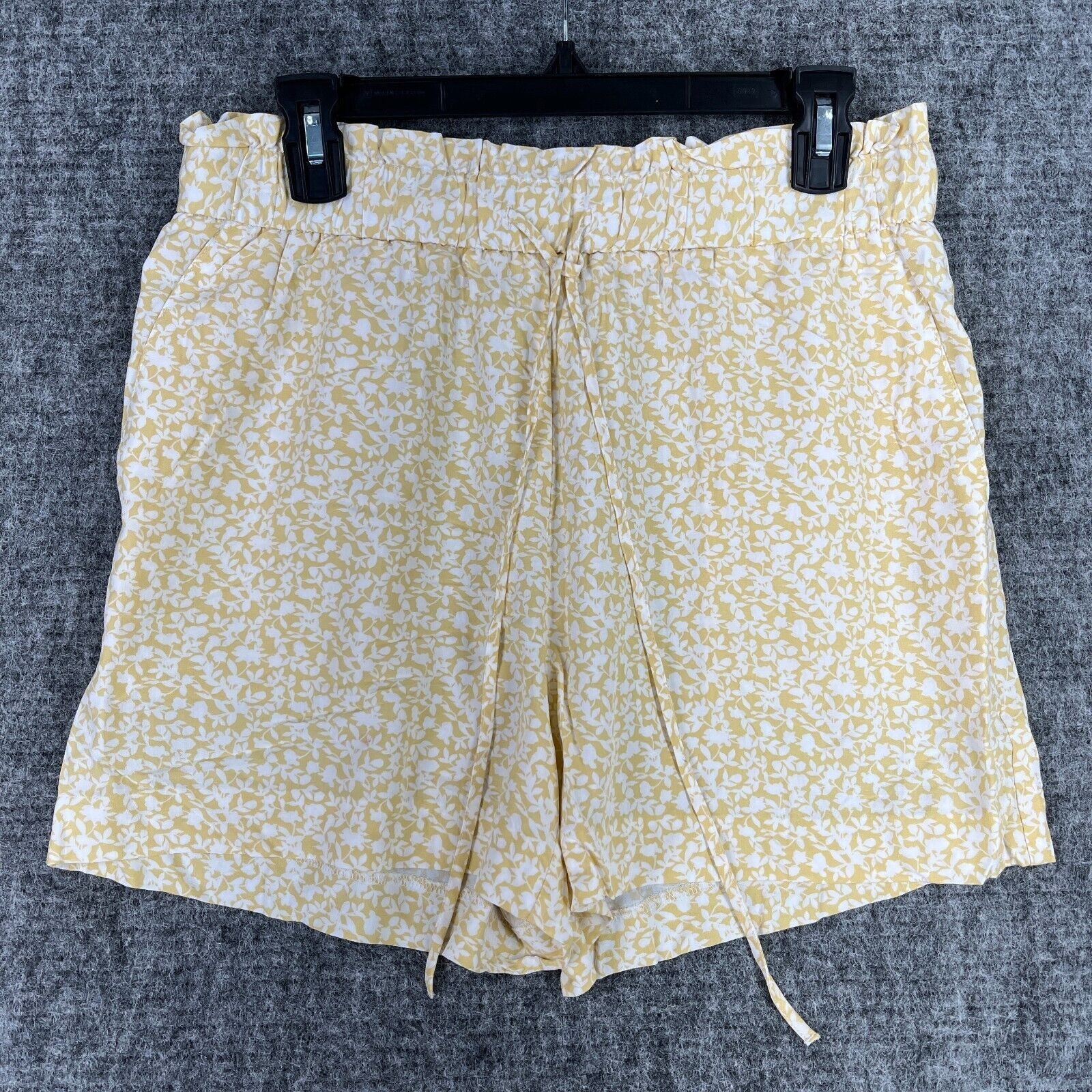 Banana Republic Shorts Womens Medium Yellow Skort Machine Wash Drawstring Floral