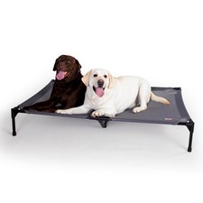 All Weather Elevated Outdoor Pet Cot Gray Jumbo 56 X 38 X 9 Inches