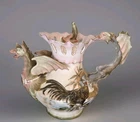 Rare Alfred Stellmacher Amphora Teapot w/Figural Dragons & rooster Teplitz *read