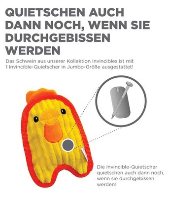 Hundespielzeug Quietschend Mini-Huhn XS Gelb Outward Hound Robust