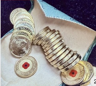 2 X 2012 Red Poppy Rememb Day $2 Dollar ( price fur 2 perfect poppies)