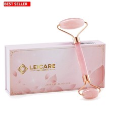 Luxury Rose Quartz Face Roller for Youthful Skin - Stress Relief Puffiness