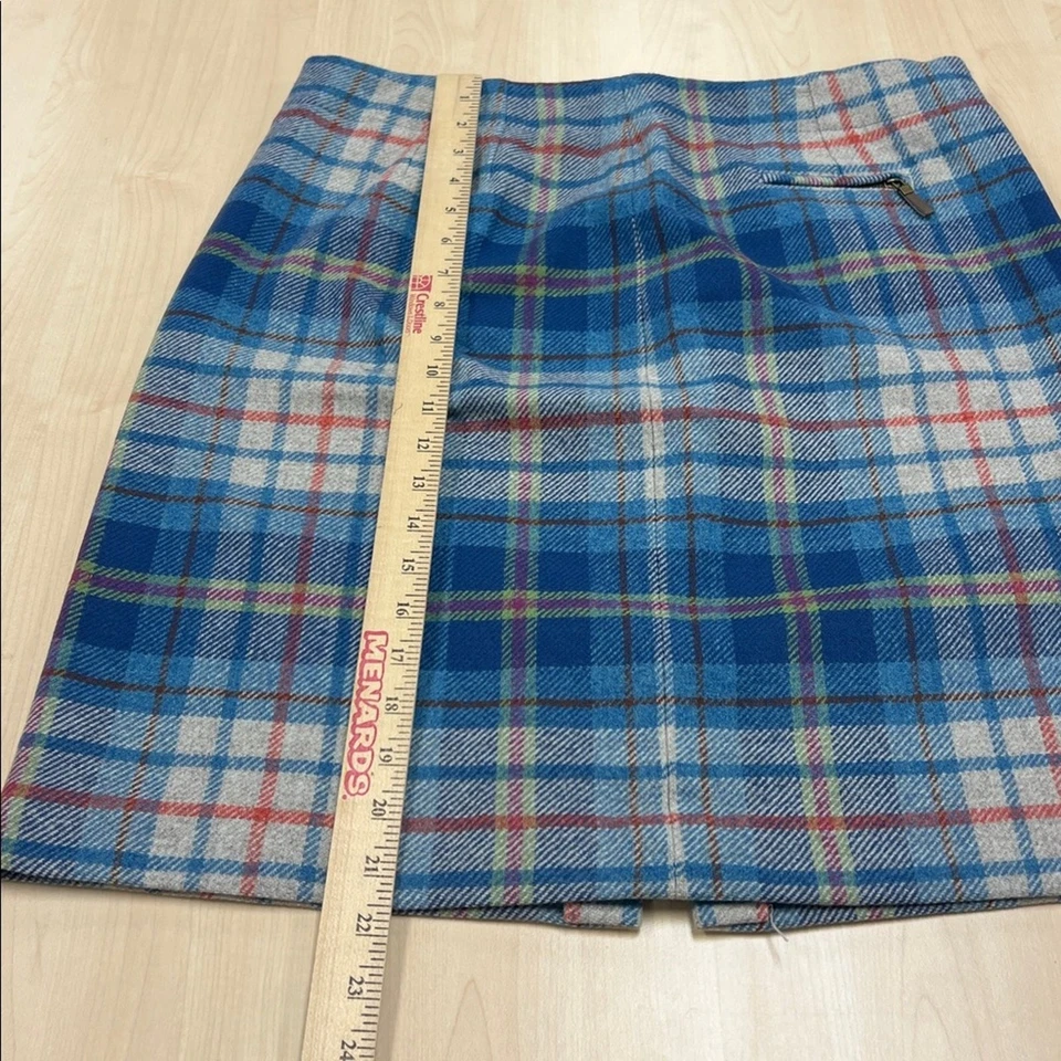 Falda lápiz vintage Pendleton azul a cuadros lana retro academia preppy años 80 talla 14 Foto 4 de 4