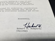 Congressional Letter signed by Hubert H. Humphrey