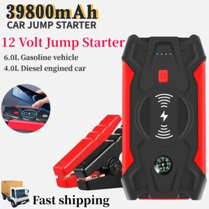 39800mAh Peak Car Jump Starter Booster Battery Jumper Power Bank Wireless Charge