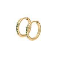 Ixxxi Ohrstecker Creole Emerald Gold