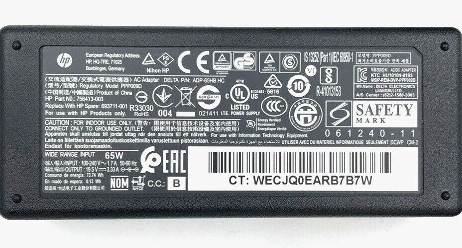Chargeur alimentation ordinateur portable HP PPP009D original - Parfait état - Accessoires informatique