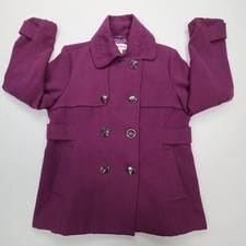 Hydraulic Jacket Womens Extra Large Purple Maroon Pea Coat Stylish Casual Ladies