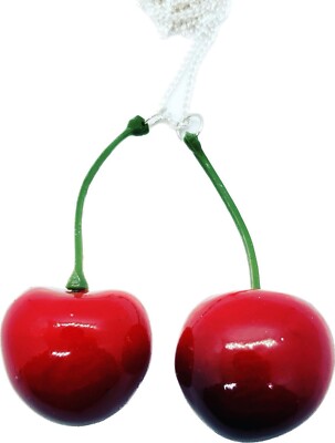 Einzigartige REIFE KIRSCHE HALSKETTE handgefertigt FRUCHT fruchtig KIRSCHEN Miniatur ROT süß