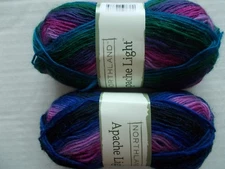 Northland Apache Light  gradient 100% wool yarn, Psyche, lot of 2 (153 yds ea)