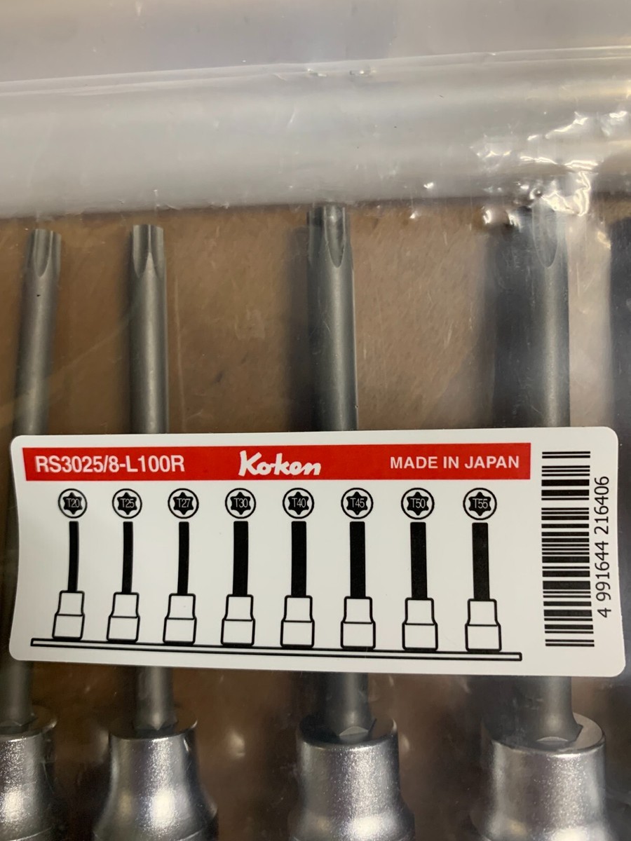 KOKEN RS3025Z/8 L100 3/8 INCH TORX SOCKET 8 PCS SET T20-T55 new