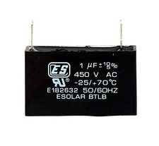 5pc AC Start Capacitor 1uF 450VAC 10/-5 -25/ 70  ES Esolar UL Taiwan AC450V