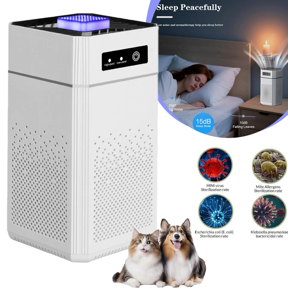Air Purifiers H13 True HEPA Filter For Smoke Pollen Dander Hair Pets Smell Air - Image 3 of 4